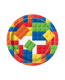 Platos 17,5cm Bloques Construccion