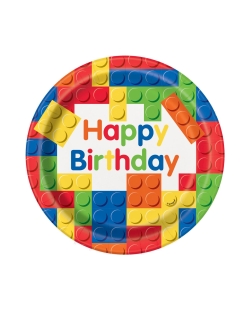 Platos 22,5cm Bloques Construccion