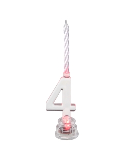 Vela Led Numero 4 3.5X13cm Parafina Y Plastico ***OFERTA DTO NO ACUMULABLE