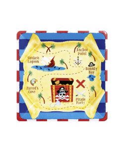Platos 25.4Cuadrado: Piratas Treasure ***OFERTA DTO NO ACUMULABLE