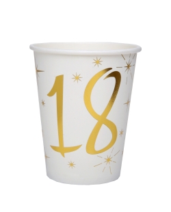 Vasos Blanco Numero 18 Oro 7.8X9.7cm 27cl Carton ***OFERTA DTO NO ACUMULABLE