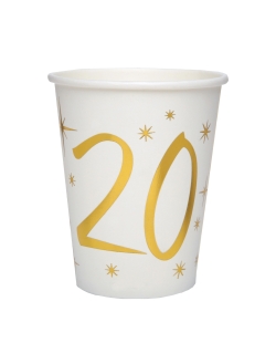 Vasos Blanco Numero 20 Oro 7.8X9.7cm 27cl Carton ***OFERTA DTO NO ACUMULABLE
