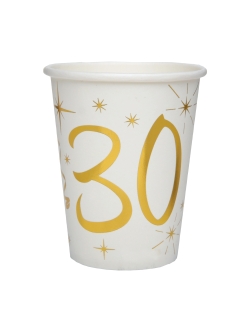Vasos Blanco Numero 30 Oro 7.8X9.7cm 27cl Carton ***OFERTA DTO NO ACUMULABLE