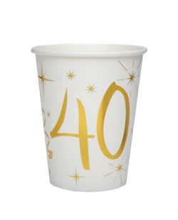 Vasos Blanco Numero 40 Oro 7.8X9.7cm 27cl Carton ***OFERTA DTO NO ACUMULABLE