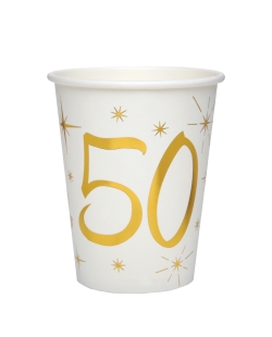 Vasos Blanco Numero 50 Oro 7.8X9.7cm 27cl Carton ***OFERTA DTO NO ACUMULABLE
