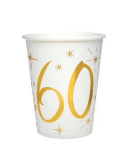 Vasos Blanco Numero 60 Oro 7.8X9.7cm 27cl Carton ***OFERTA DTO NO ACUMULABLE