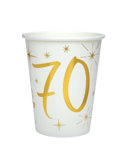 Vasos Blanco Numero 70 Oro 7.8X9.7cm 27cl Carton ***OFERTA DTO NO ACUMULABLE