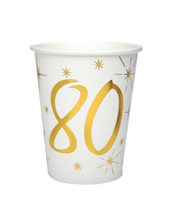 Vasos Blanco Numero 80 Oro 7.8X9.7cm 27cl Carton ***OFERTA DTO NO ACUMULABLE