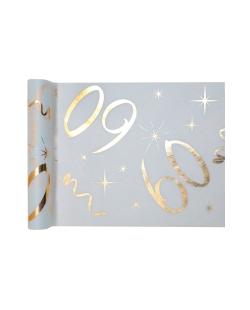 Camino Mesa Blanco Numero 60 Oro 30cm X 5m Tejido No Tejido Poliester ***OFERTA DTO NO ACUMULABLE