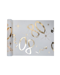 Camino Mesa Blanco Numero 80 Oro 30cm X 5m Tejido No Tejido Poliester ***OFERTA DTO NO ACUMULABLE