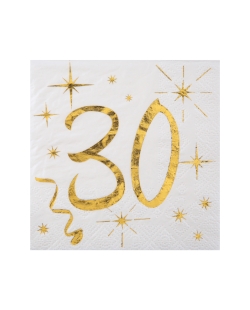 Servilletas Blanco Numero 30 Oro 25X25cm Papel 3 Capas ***OFERTA DTO NO ACUMULABLE