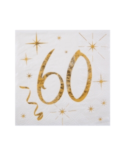 Servilletas Blanco Numero 60 Oro 25X25cm Papel 3 Capas ***OFERTA DTO NO ACUMULABLE