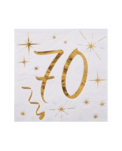 Servilletas Blanco Numero 70 Oro 25X25cm Papel 3 Capas ***OFERTA DTO NO ACUMULABLE