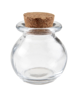 Tarro Redondo Transparente 5.5X6cm Vidrio Y Corcho ***OFERTA DTO NO ACUMULABLE