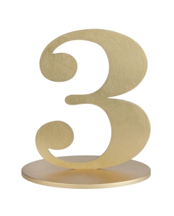 Centro Mesa Oro Numero 3 14X9.5X17cm Madera ***OFERTA DTO NO ACUMULABLE