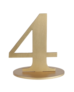 Centro Mesa Oro Numero 4 14X9.5X17cm Madera ***OFERTA DTO NO ACUMULABLE