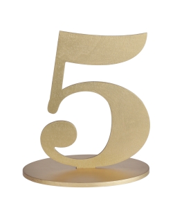 Centro Mesa Oro Numero 5 14X9.5X17cm Madera ***OFERTA DTO NO ACUMULABLE