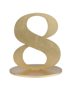 Centro Mesa Oro Numero 8 14X9.5X17cm Madera ***OFERTA DTO NO ACUMULABLE