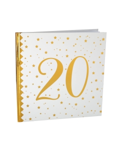 Libro Firmas Numero 20 Oro 24X24cm 20Pag. Papel ***OFERTA DTO NO ACUMULABLE