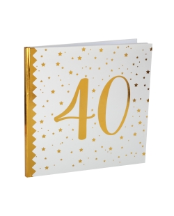 Libro Firmas Numero 40 Oro 24X24cm 20Pag. Papel ***OFERTA DTO NO ACUMULABLE