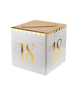 Hucha Numero 18 Oro 20X20X20cm Carton ***OFERTA DTO NO ACUMULABLE
