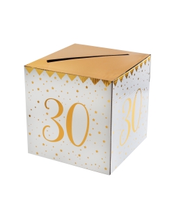 Hucha Numero 30 Oro 20X20X20cm Carton ***OFERTA DTO NO ACUMULABLE