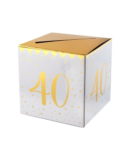 Hucha Numero 40 Oro 20X20X20cm Carton ***OFERTA DTO NO ACUMULABLE