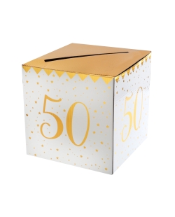 Hucha Numero 50 Oro 20X20X20cm Carton ***OFERTA DTO NO ACUMULABLE