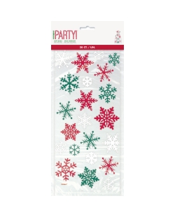 Bolsas Celofan Copo Nieve Rojo/Verde