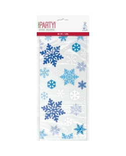 Bolsas Celofan Copos Nieve Azules