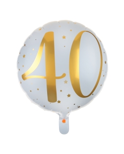 Globo Foil 45cm Numero 40 Oro Helio 0.015 m3 ***OFERTA DTO NO ACUMULABLE
