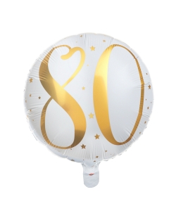 Globo Foil 45cm Numero 80 Oro Helio 0.015 m3 ***OFERTA DTO NO ACUMULABLE