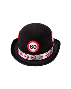 Sombrero Fieltro Blanco Señal Trafico Nº 60 Poliester