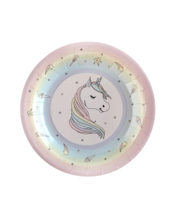 Platos Unicornio22.5cm Carton ***OFERTA DTO NO ACUMULABLE