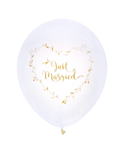 Globos Latex Just Married Oro 23cm Latex ***OFERTA DTO NO ACUMULABLE