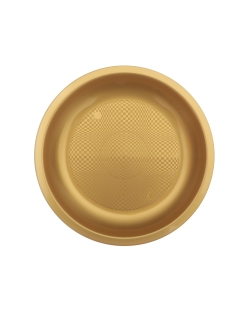 Plato Reutilizable 22cm Dorado Polipropileno ***OFERTA DTO NO ACUMULABLE