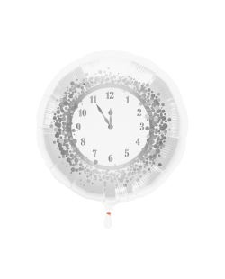 18/45cm Reloj Año Nuevo Blanco/Plata