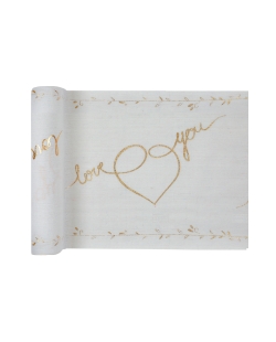 Camino Mesa Love You Oro 28cm x 3m Algodon ***OFERTA DTO NO ACUMULABLE