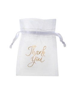 Bolsas Thank You Oro 7.5X10cm T.Organza ***OFERTA DTO NO ACUMULABLE