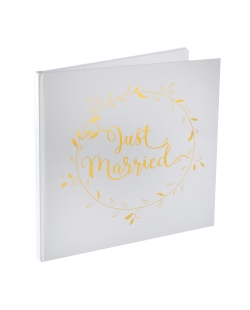 Libro Firmas Just Married Oro 24X24cm 20Pag. Papel ***OFERTA DTO NO ACUMULABLE