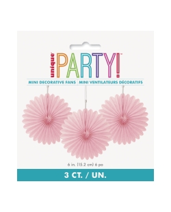Deco Abanico Tisu Rosa Pastel 15,2cm