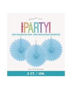 Deco Abanico Tisu Azul Pastel 15,2cm
