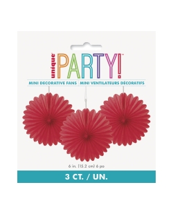 Deco Abanico Tisu Rojo Rubi 15,2cm