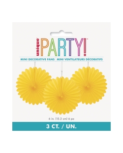 Deco Abanico Tisu Amarillo 15,2cm