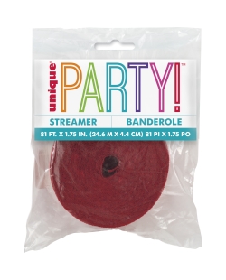 Serpentina Crepe Rojo Rubi 24,7m Papel