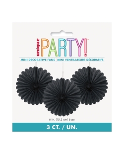 Deco Abanico Tisu Negro 15,2cm