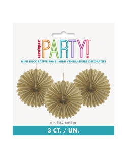 Deco Abanico Tisu Oro 15,2cm