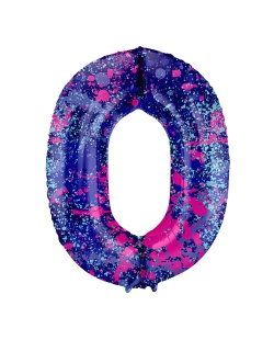 Forma Numero 0 Pintura Salpicada 86cm 
