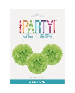 Deco Mini Pompones Tisu Verde Lima