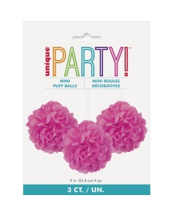 Deco Mini Pompones Tisu Fucsia
